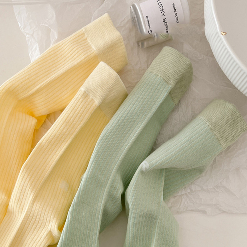 FHYL Vớ Ống Thông Hơi Bốn Chiều Co Giãn Mềm Mại Màu Trơn Đơn Giản Hàn Quốc Hàng Mới Có Sẵn Dành Cho Bạn Nữ
