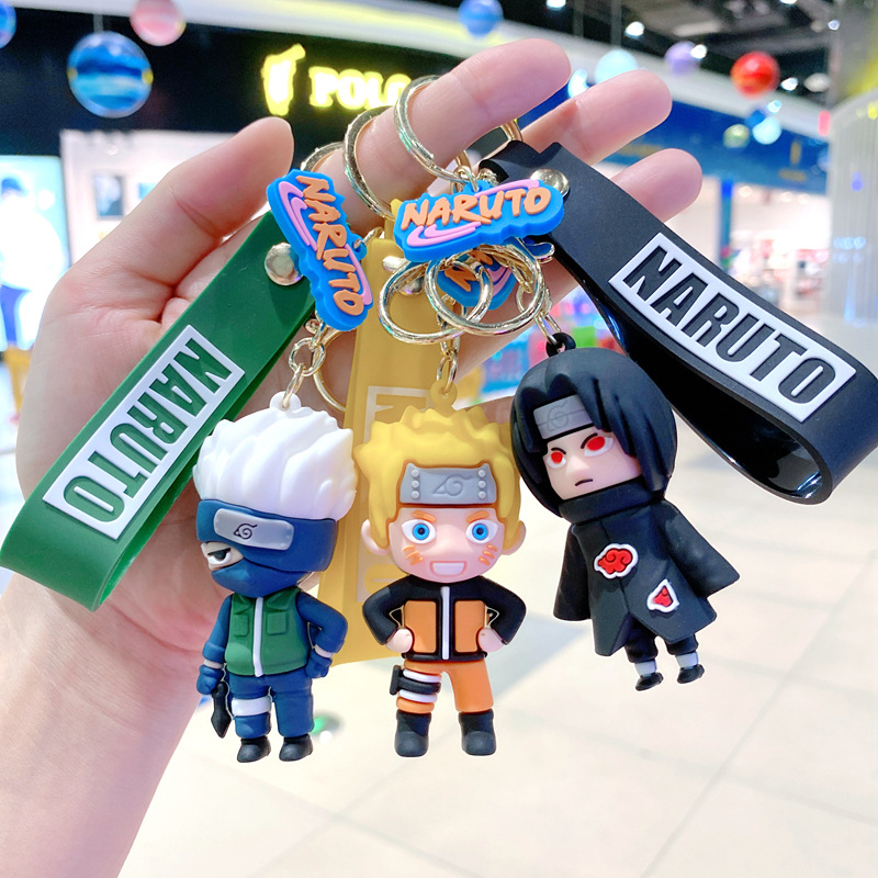 Móc Khóa PVC Hình Nhân Vật Anime Naruto Sasuke Kakashi Itachi Jiraiya