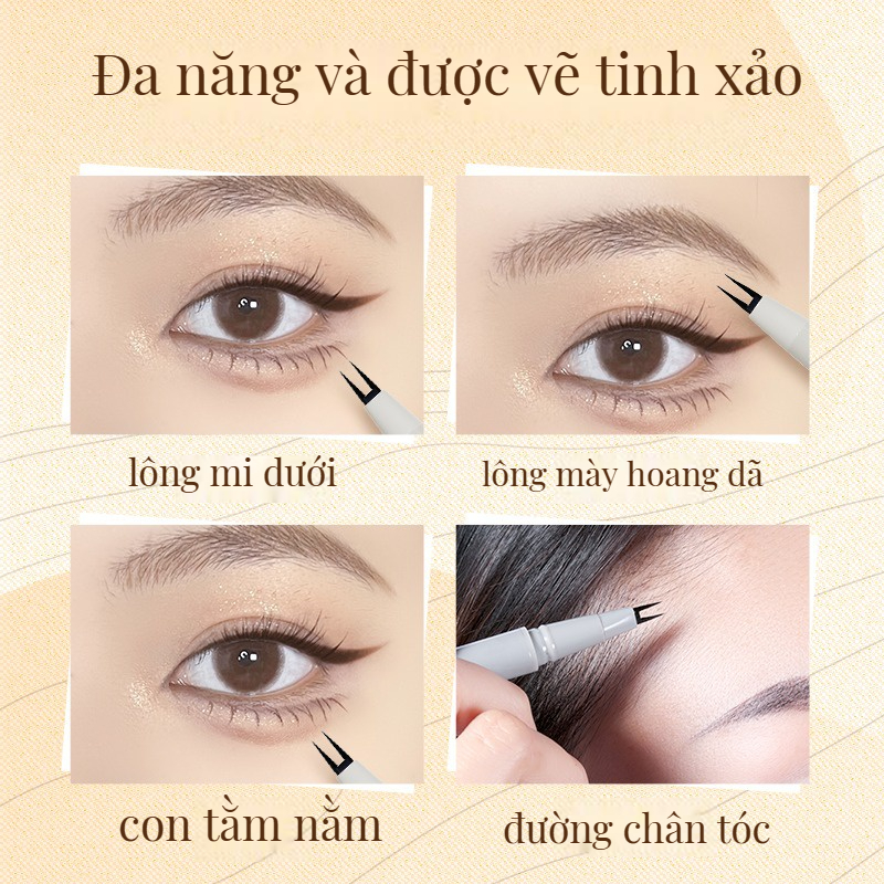 Bút Kẻ Mắt Và Mascara Dạng Lỏng Veeecci VEECCI Tinh Tế Hai Đầu Không Dễ Lem Không Thấm Nước Siêu Mịn