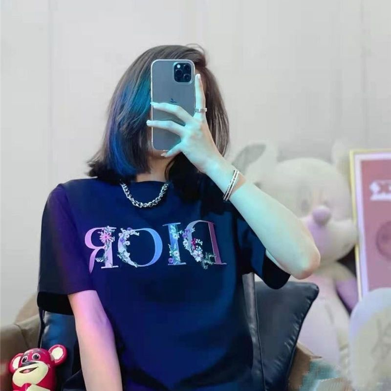 Áo Thun Tay Ngắn In Logo Hoa Nhiều Màu Sắc Cỡ Lớn XS-3XL Thời Trang Cho Nam Và Nữ