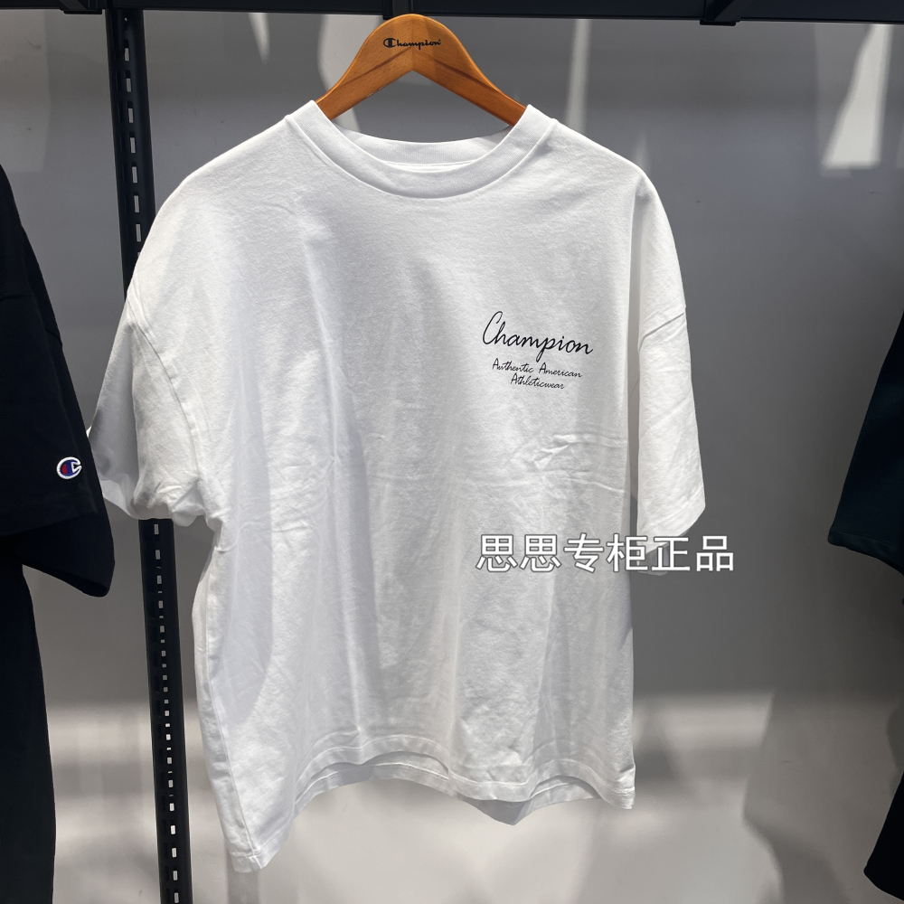 Áo Thun Cotton Cổ Tròn In Chữ Champion Phong Cách Nhật Bản Thời Trang Unisex C3-V301