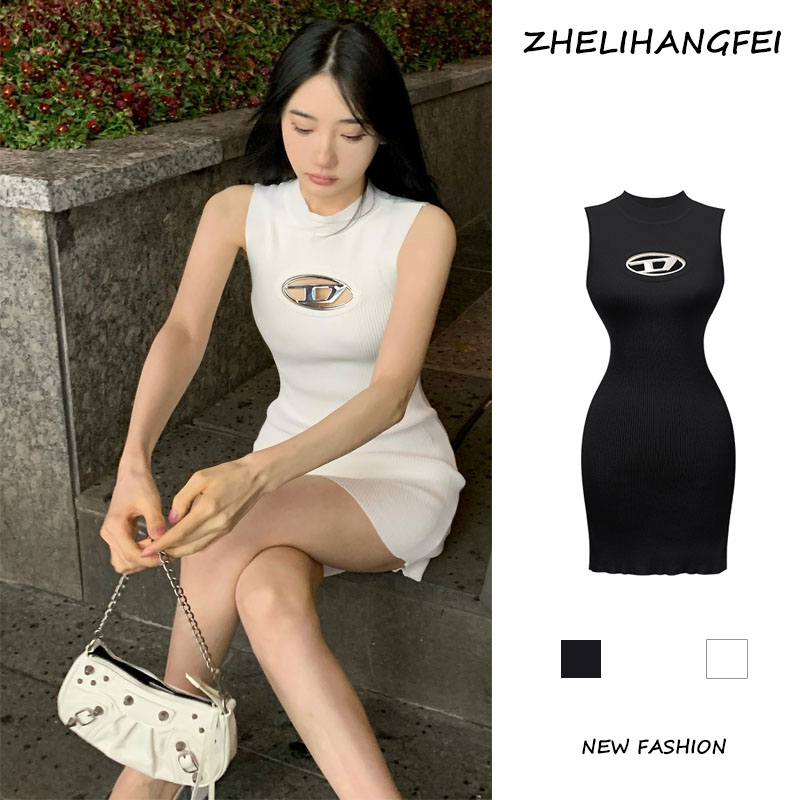 ZHELIHANGFEI Đầm Dệt Kim Sát Nách Thiết Kế Xinh Xắn Cho Bé Gái