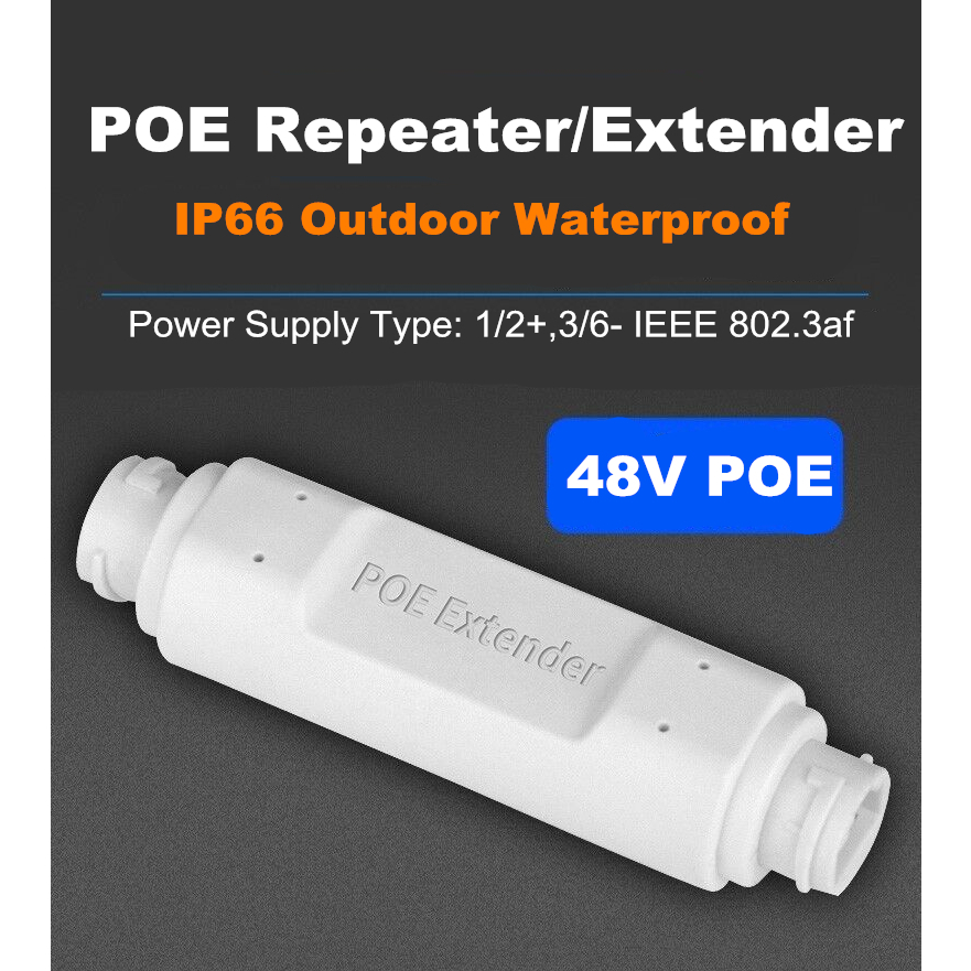 Bộ lặp POE Extender 200m Extension Outdoor waterproof 1 In 1 Output 48v POE Repeater