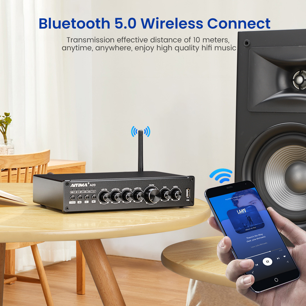Aio Bộ Khuếch Đại Âm Thanh hifi bluetooth 5.0 a09 tpa3116 5.1 Chuyên Dụng