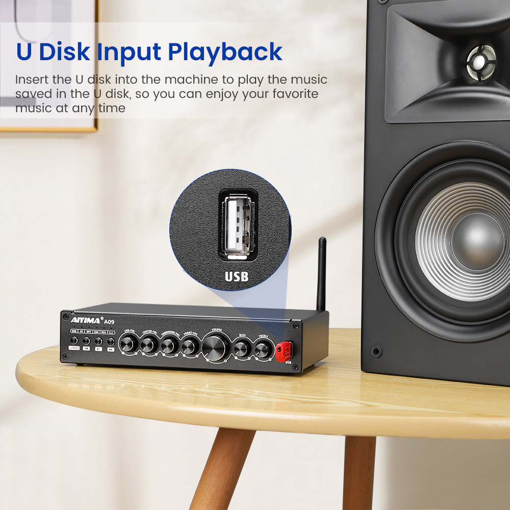 Aio Bộ Khuếch Đại Âm Thanh hifi bluetooth 5.0 a09 tpa3116 5.1 Chuyên Dụng