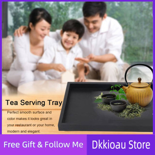 Dkkioau Mâm hình chữ cập nhật bằng gỗ phục vụ thức ăn trà và cà phê