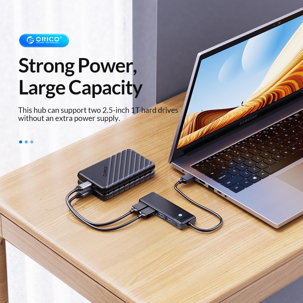 Orico Hub Chia 4 Cổng USB 3.0 Tốc Độ Cao 5Gbps Cho Windows / Android (Pmw4A)