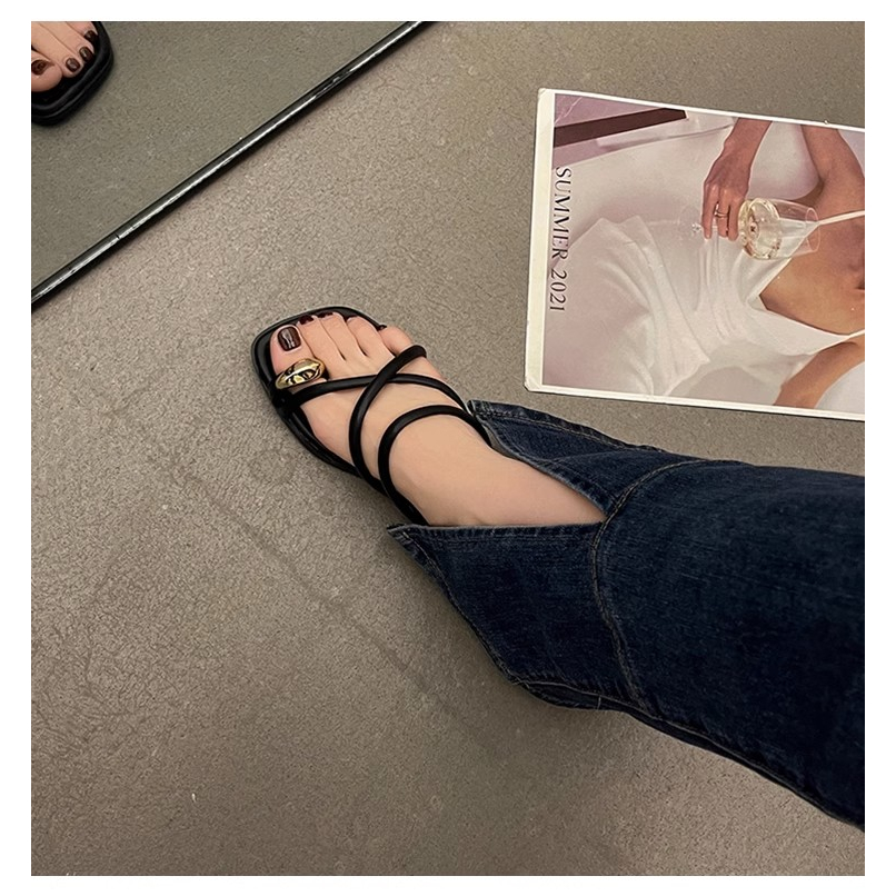 Sandal Roman Đế Thấp Thời Trang Mùa Hè 2023 Phong Cách Mới Cho Nữ