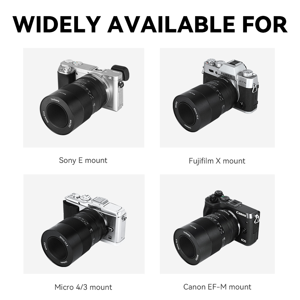 Ống Kính 7artisans 60mm f2.8 1: 1 Cho Máy Ảnh Không Gương Soi macro mf prime