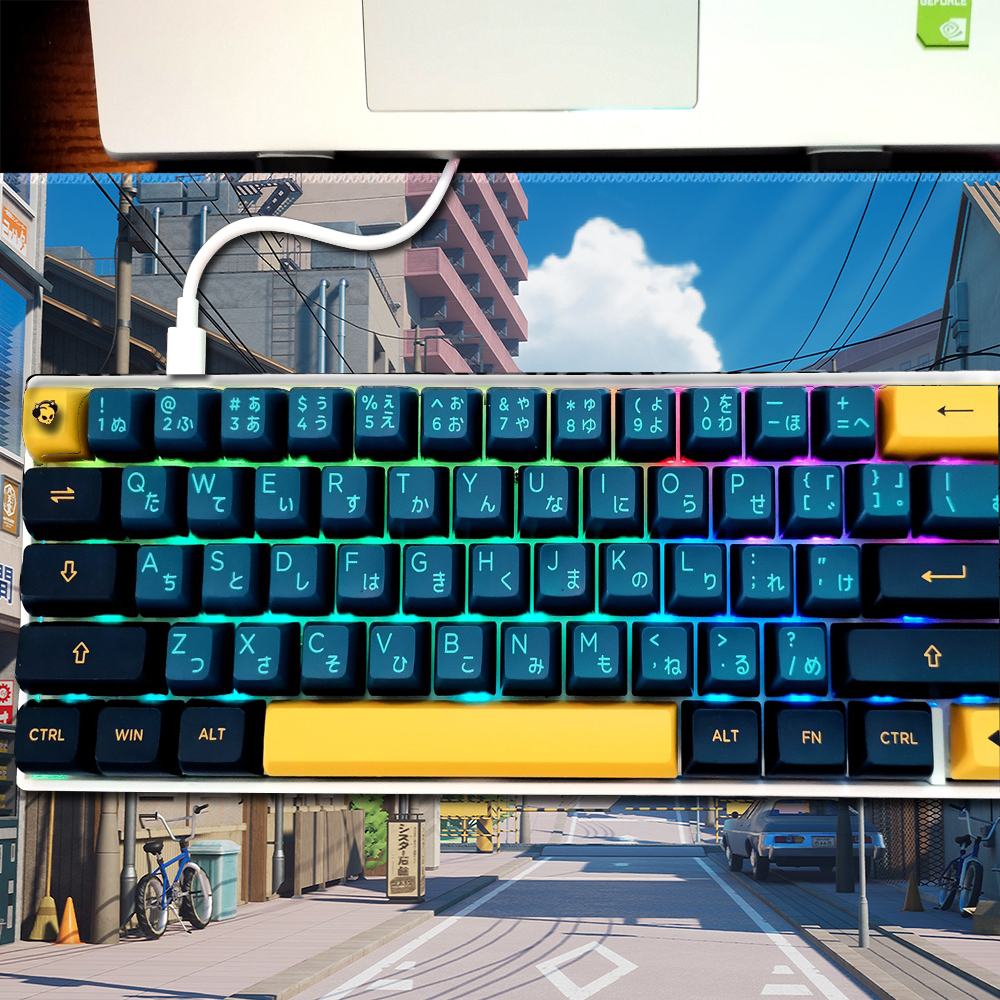 Miếng Lót Chuột Cao Su Nối Dài Viền Thêu Họa Tiết Đường Phố Tokyo Dành Cho Bàn Phím Máy Tính