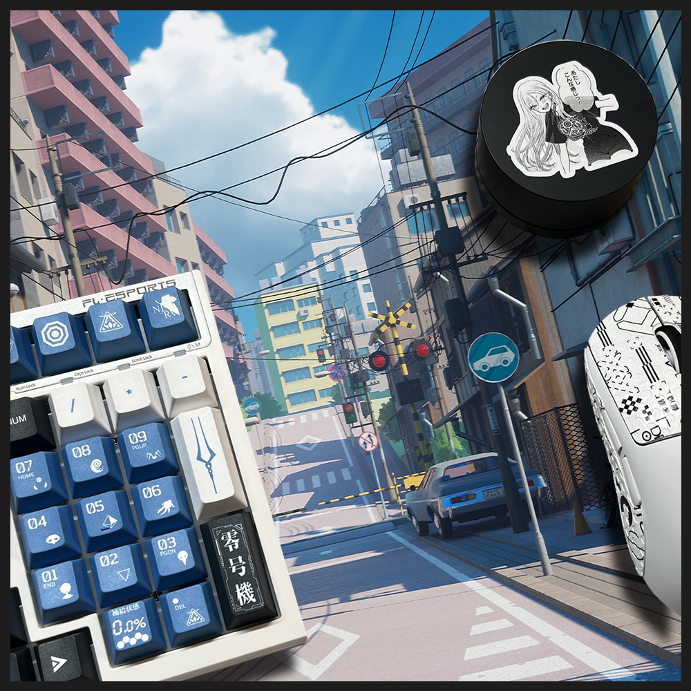 Miếng Lót Chuột Cao Su Nối Dài Viền Thêu Họa Tiết Đường Phố Tokyo Dành Cho Bàn Phím Máy Tính