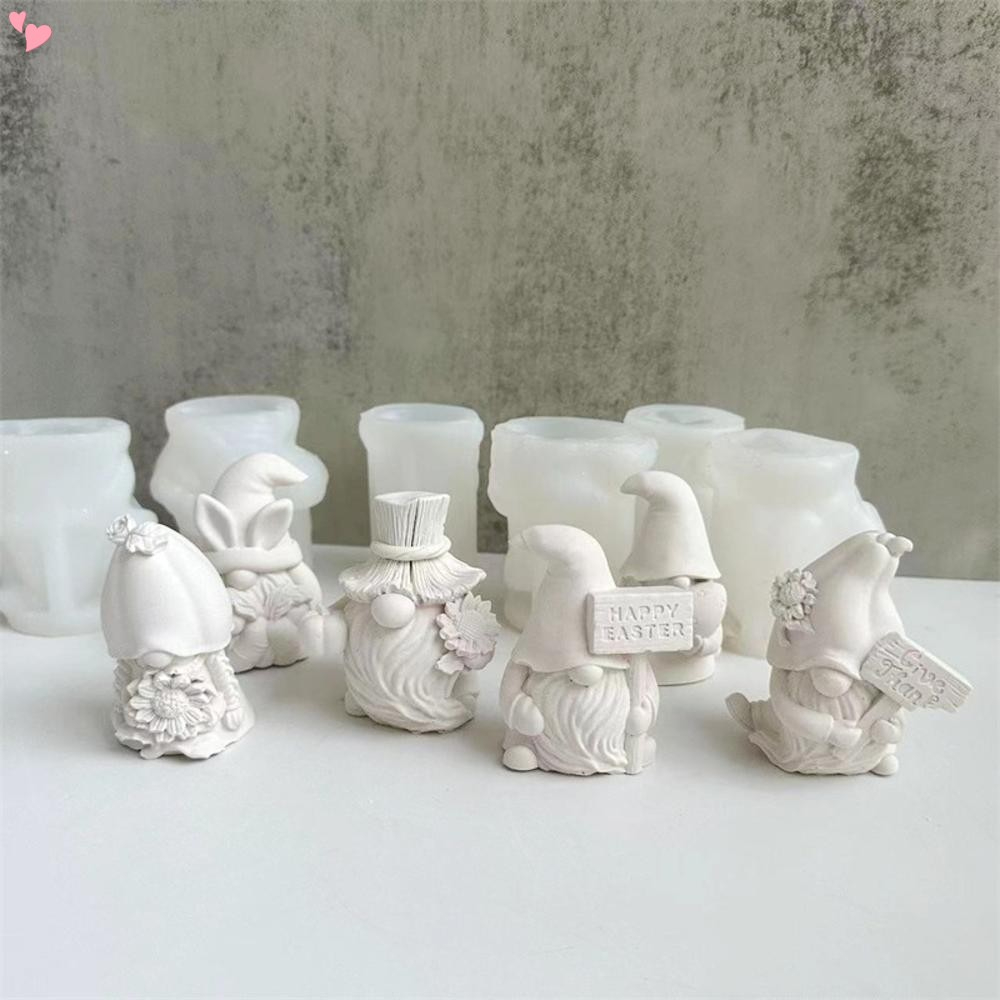 Khuôn Silicone Làm Nến Thơm Hình Ông Già Noel / Chú Lùn Không Mặt Trang Trí Nhà Cửa DIY