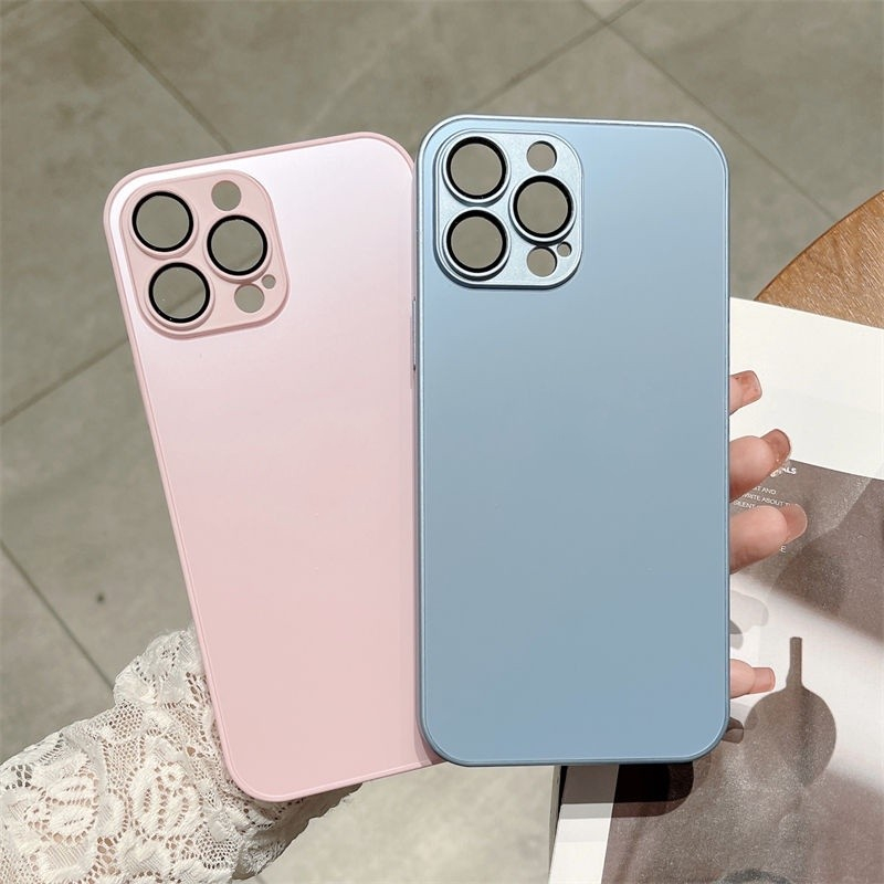 Ốp Điện Thoại Mặt Kính Nhám Chống Dấu Vân Tay Bảo Vệ Toàn Diện Cho Iphone14pro Max 13 13 12 Pro Max