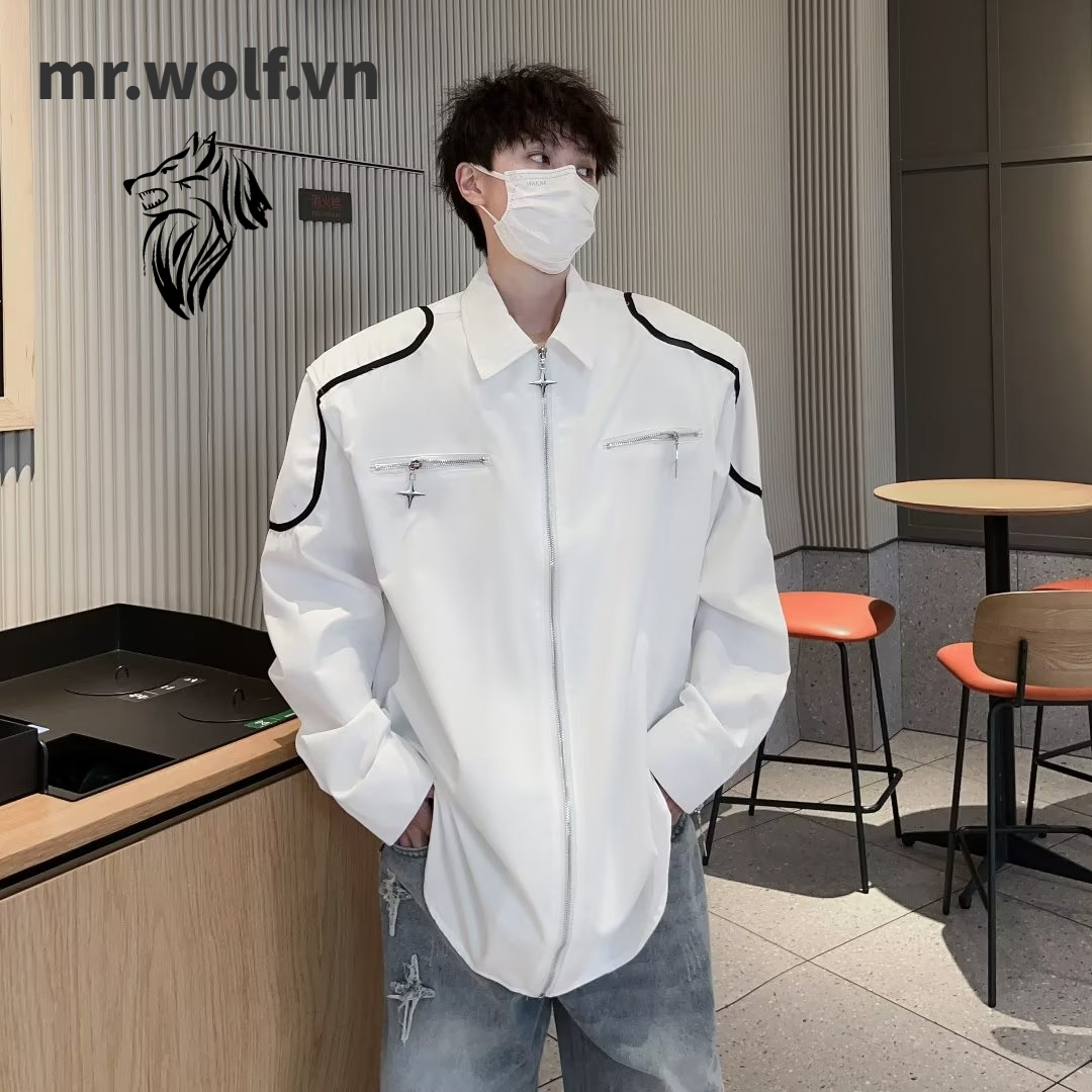 áo sơ mi dài tay thiết kế trẻ trung giản dị thời trang dành cho nam fashion áo sơ mi nam dài tay hàn quốc áo nam đẹp from rộng simple top sơ mi trắng nam