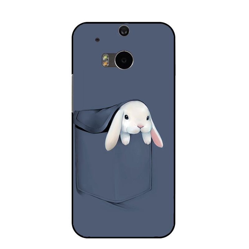 Ốp điện thoại dẻo có giá đỡ và dây đeo in động vật đáng yêu cho HTC One M8