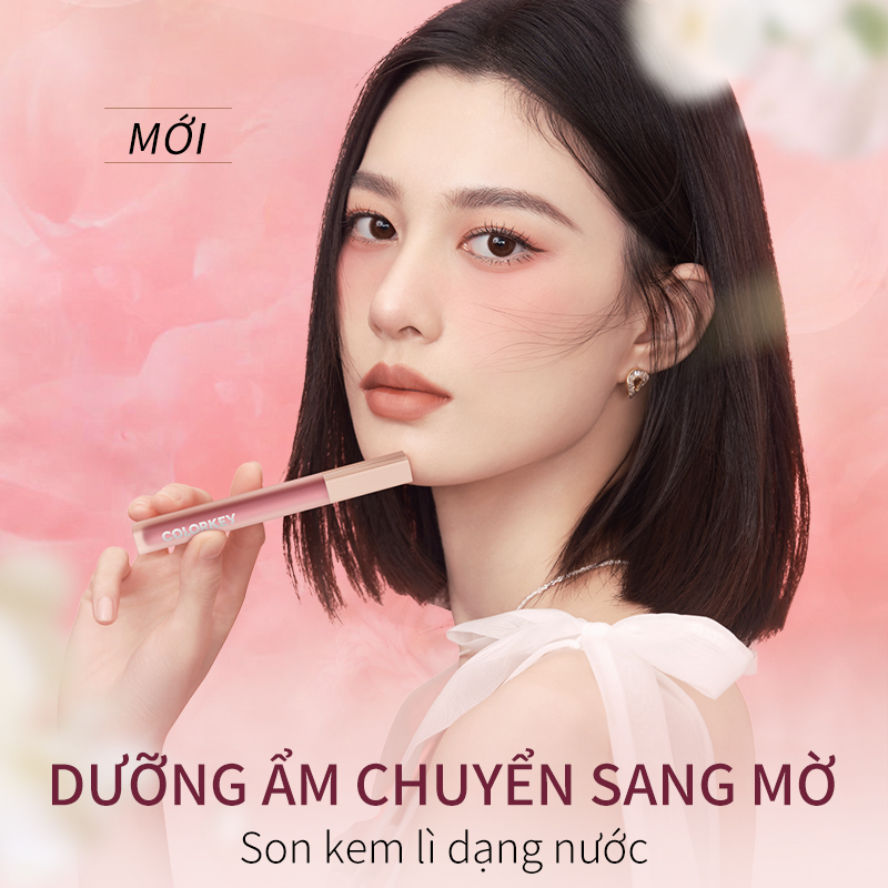 【COLORKEY】Son kem lì Colorkey Watery Matte Trang điểm môi dạng lỏng không dính không thấm nước 1,8g