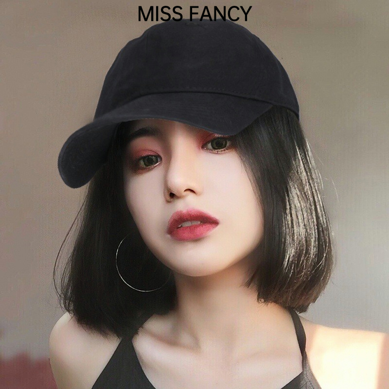 Tóc giả MISS FANCY Mũ lưỡi Bobo tóc giả 25CM