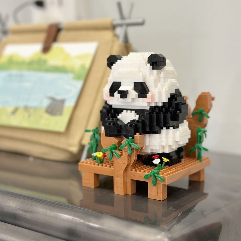 Đồ Chơi Lắp Ráp Hình Hoa / Gấu Trúc Cỡ Nhỏ Dễ Thương Cho Bé Trai