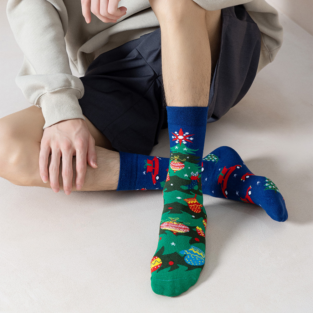 Vớ Cotton Cổ Trung Họa Tiết Hoạt Hình Sáng Tạo Thời Trang Cho Nam Và Nữ