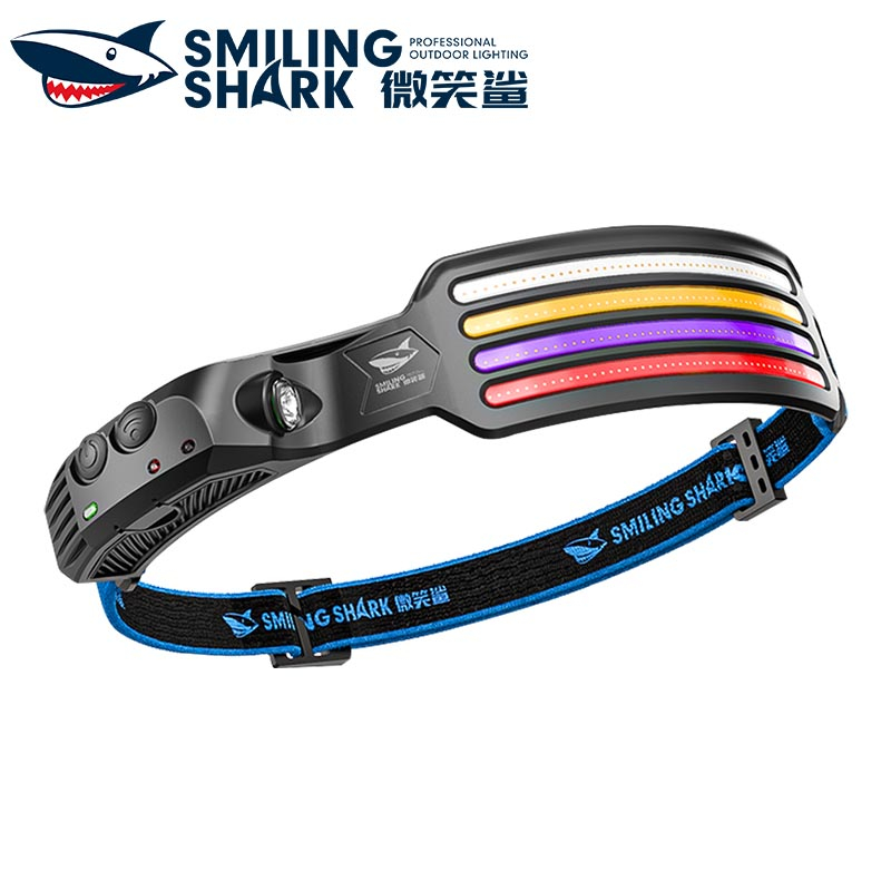 SmilingShark TD0123D đèn pin đội đầu Trắng/Vàng/395 Tím/Đỏ Type-C Có Thể Sạc Lại Với Công Tắc Cảm Biến Chống Thấm Nước Cho Cắm Trại Chạy Câu Cá