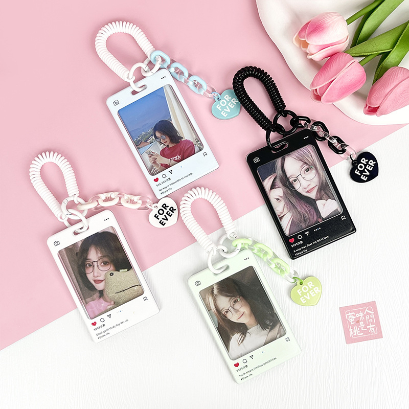 Bao Đựng Thẻ ID / Ảnh ID / Xe Buýt Cổ Điển Dễ Thương Kèm Móc Khóa Tiện Dụng