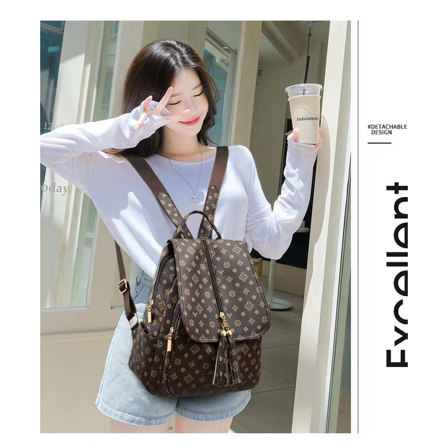 Balo Da Thật Phong Cách Hàn Quốc Đơn Giản Cho Nữ