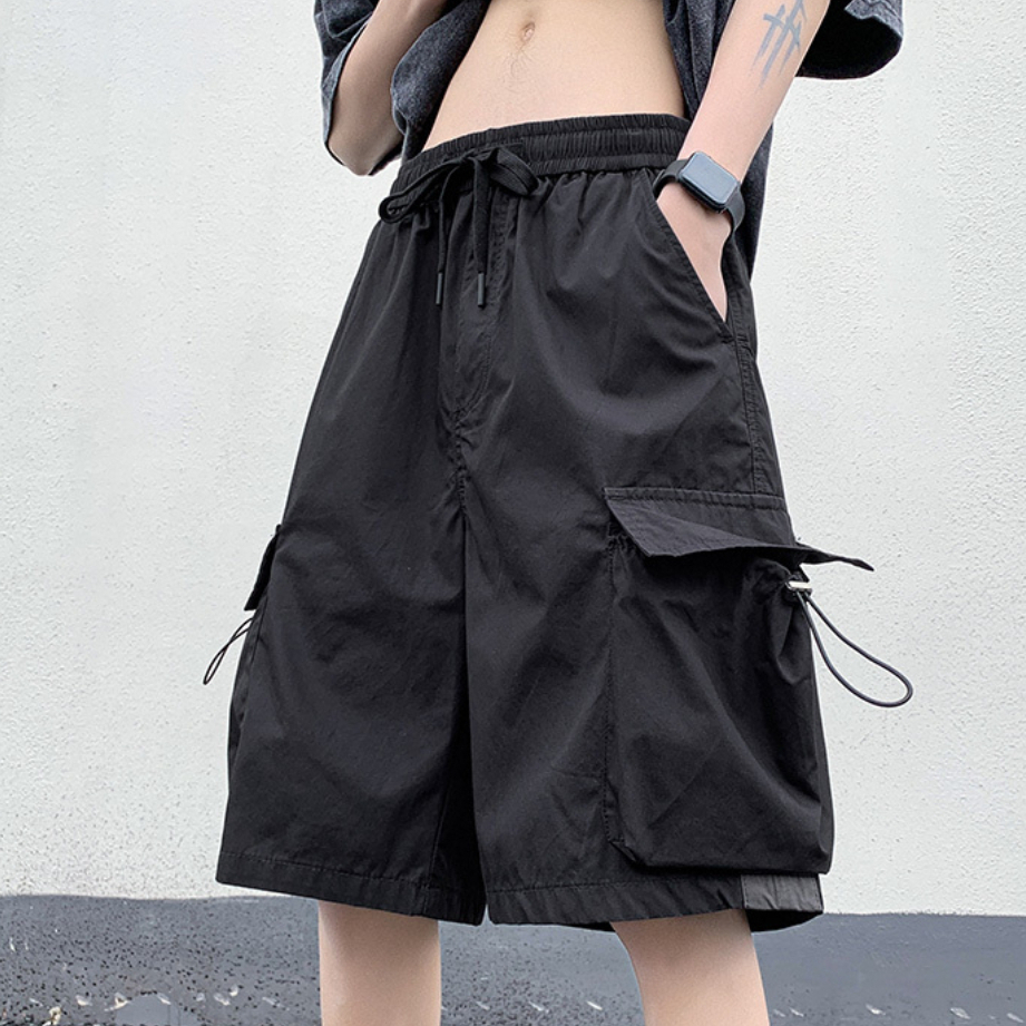 Quần Short Túi Hộp Dáng Rộng Cỡ Lớn Kiểu retro Mỹ Cá Tính Cho Nam