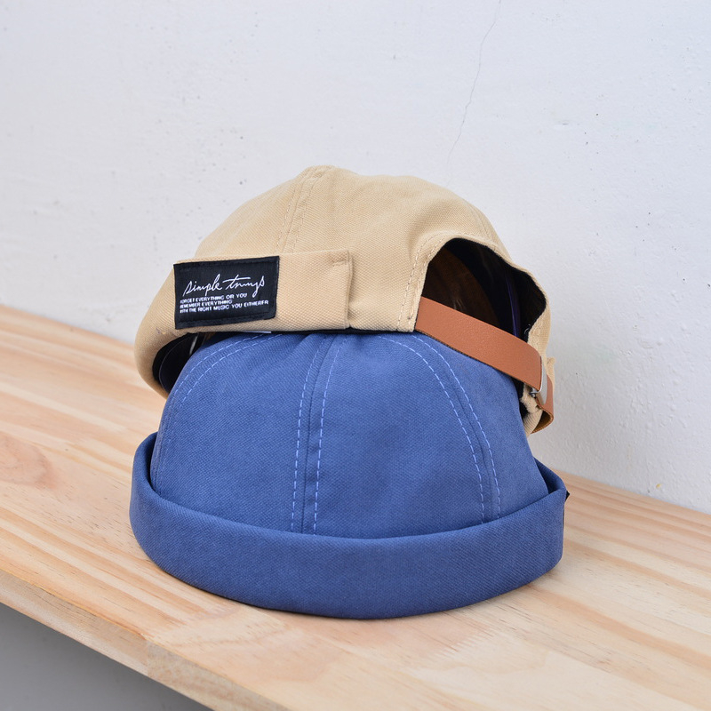 Gaseryo Mũ Beanie Không Vành Bằng Nhung Phong Cách Retro Cho Nam