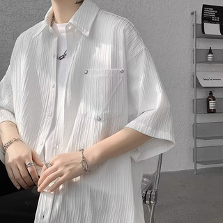 Áo Sơ Mi Nam Ngắn Tay Sọc Dọc Thời Trang Hàn Quốc áo sơ mi trắng nam tay ngắn áo sơ mi nam form rộng hàn quốc Áo sơ mi kaki