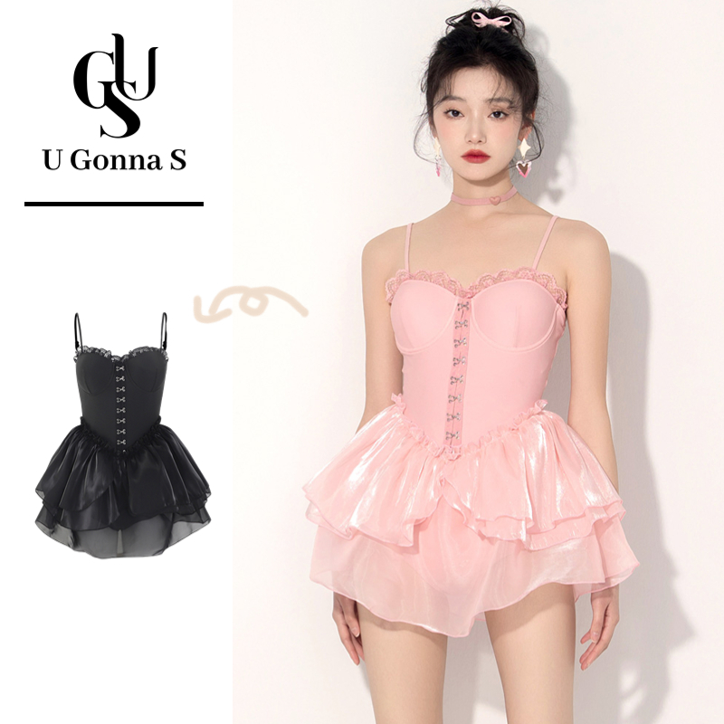 U Gonna S Bikini áo tắm cho người phụ nữ beachwear đồ bơi gợi cảm một mảnh với miếng độn ngực 2 màu sắc thiết kế đơn giản thời trang Hàn Quốc màu trơn thanh lịch 2023
