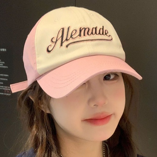 Mũ Rộng Vành In Chữ Màu Hồng Dễ Thương Thời Trang Xuân Hè Cho Bạn Gái