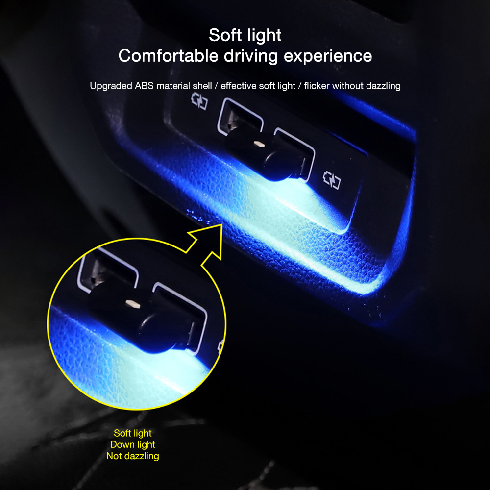 Đèn LED USB Mini 7 Màu Tự Động Chuyên Dụng Trang Trí Xe Hơi