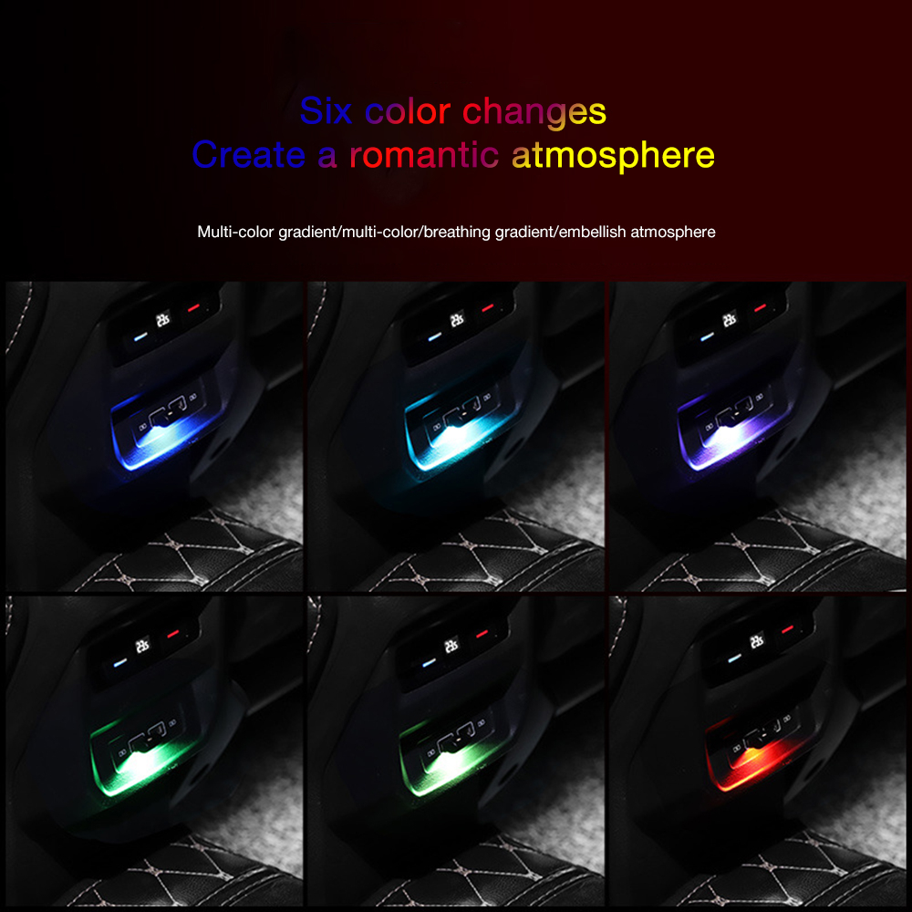 Đèn LED USB Mini 7 Màu Tự Động Chuyên Dụng Trang Trí Xe Hơi