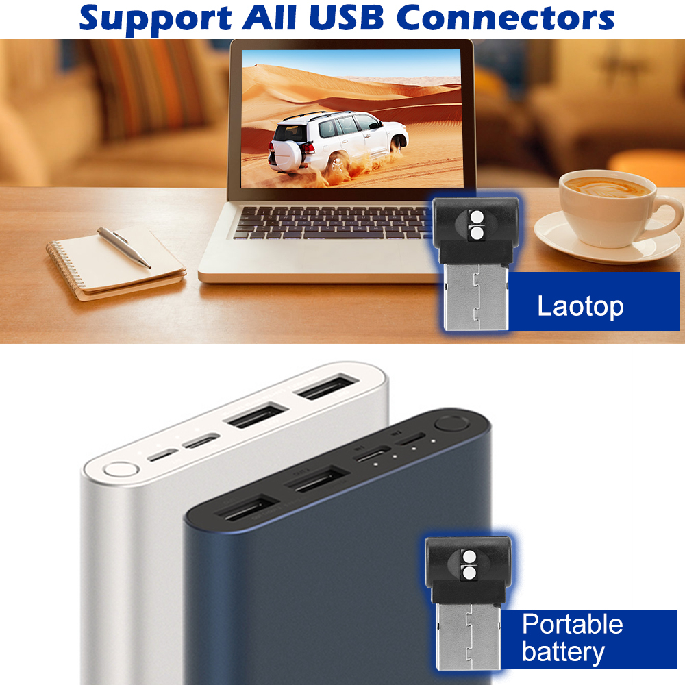 Đèn LED USB Mini 7 Màu Tự Động Chuyên Dụng Trang Trí Xe Hơi