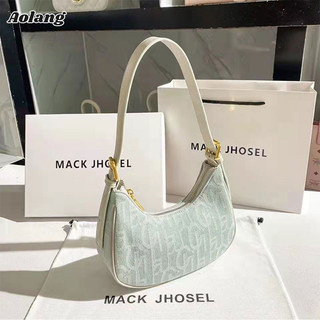 Aolang Túi denim Đeo Chéo Nửa Vòng Dưới Nửa Bàn Tay bill of lading tide