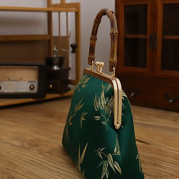 Túi xách HAPPY HOMLIV sức chứa lớn họa tiết tre phong cách retro cho nữ