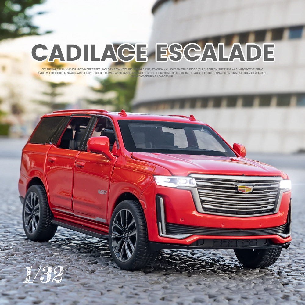 Mô Hình Xe Hơi Cadillac Escalade Bằng Hợp Kim Kẽm Có Đèn Và Âm Thanh Tỉ Lệ 1 / 32