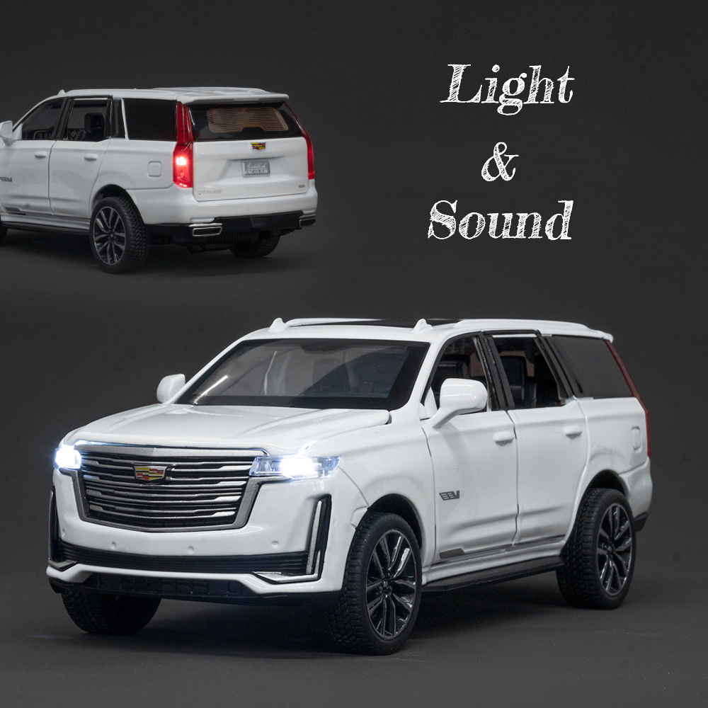 Mô Hình Xe Hơi Cadillac Escalade Bằng Hợp Kim Kẽm Có Đèn Và Âm Thanh Tỉ Lệ 1 / 32