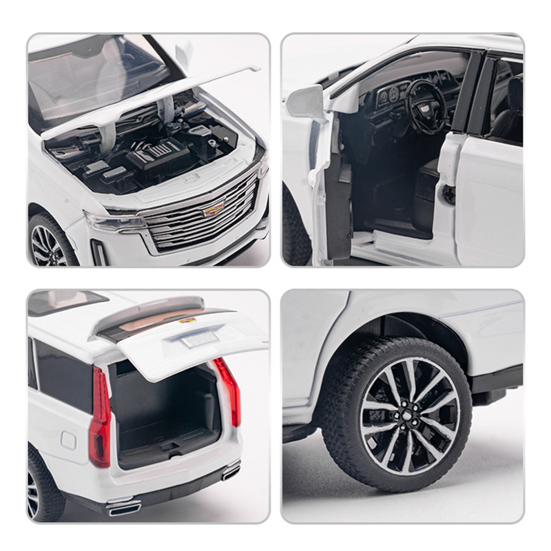 Mô Hình Xe Hơi Cadillac Escalade Bằng Hợp Kim Kẽm Có Đèn Và Âm Thanh Tỉ Lệ 1 / 32