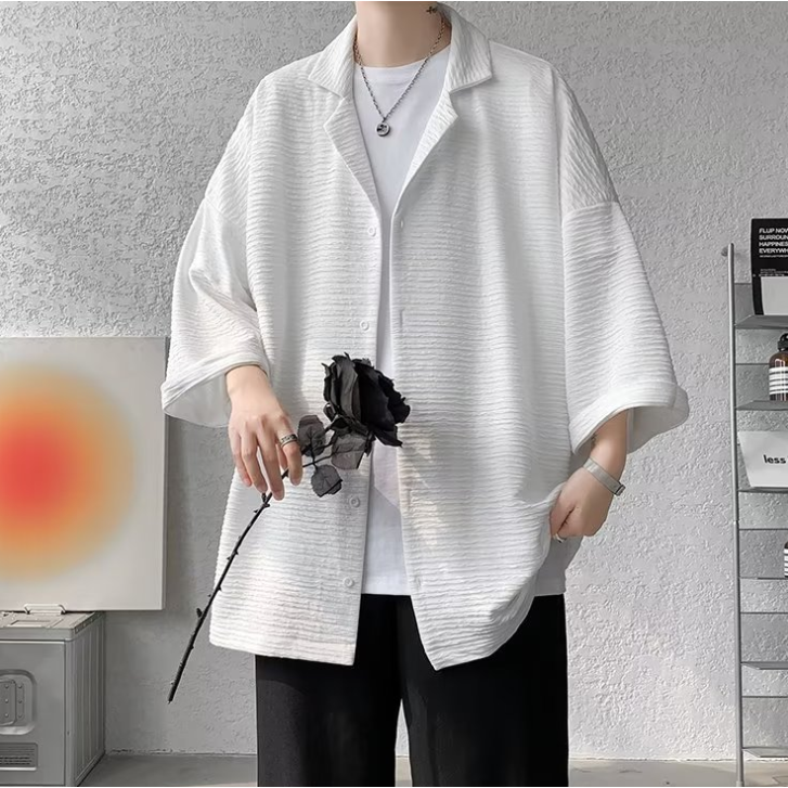 Áo Sơ Mi Dáng Rộng Màu Trơn Đơn Giản Hợp Thời Trang Cho Nam Và Nữ áo sơ mi trắng nam tay ngắn áo sơ mi nam form rộng hàn quốc