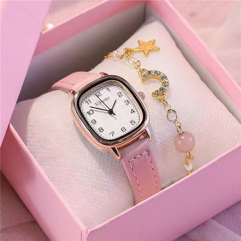 Đồng Hồ Đeo Tay Mặt Vuông Cỡ Nhỏ Phong Cách Mori Retro