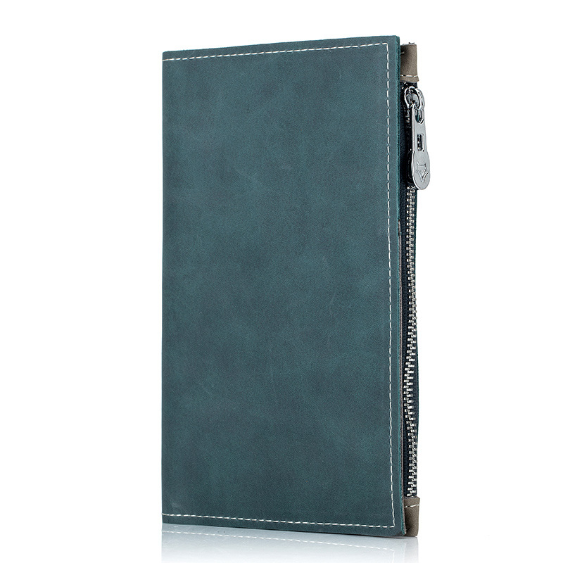 Ví Da Thật Dáng Dài Đựng Hộ Chiếu / Thẻ Có Khóa Kéo Thời Trang Cho Nam Và Nữ