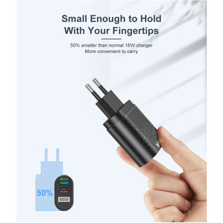 Củ Sạc Nhanh 65W PD Type C Cho Android IOS PD33W + QC3.0 33W