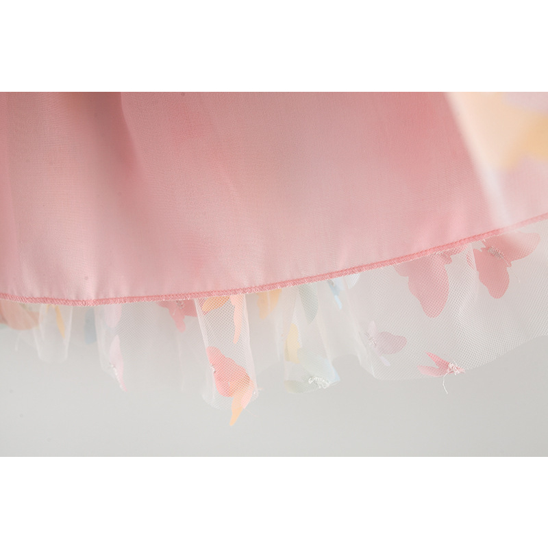 Đầm Công Chúa Phối Lưới Hở Lưng Thời Trang Mùa Hè Cho Bé Gái