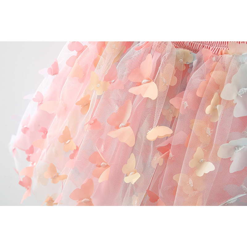 Đầm Công Chúa Phối Lưới Hở Lưng Thời Trang Mùa Hè Cho Bé Gái