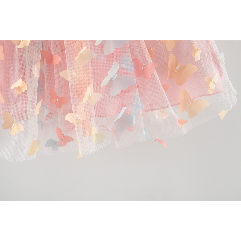 Đầm Công Chúa Phối Lưới Hở Lưng Thời Trang Mùa Hè Cho Bé Gái