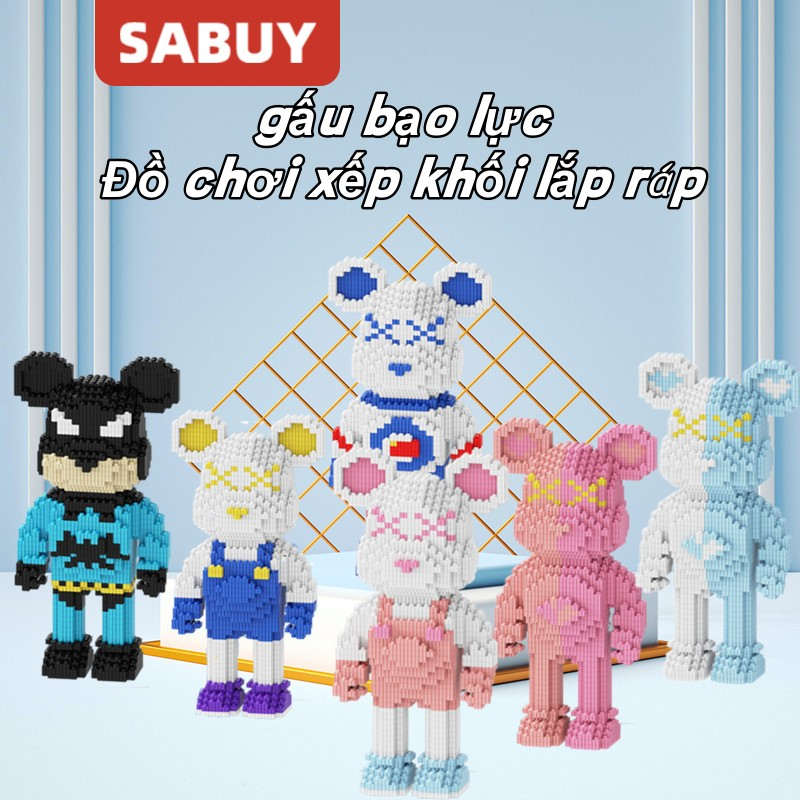 Đồ Chơi Lắp Ráp Hình Gấu Violent Mini Dễ Thương Cho Bé với búa 30CM