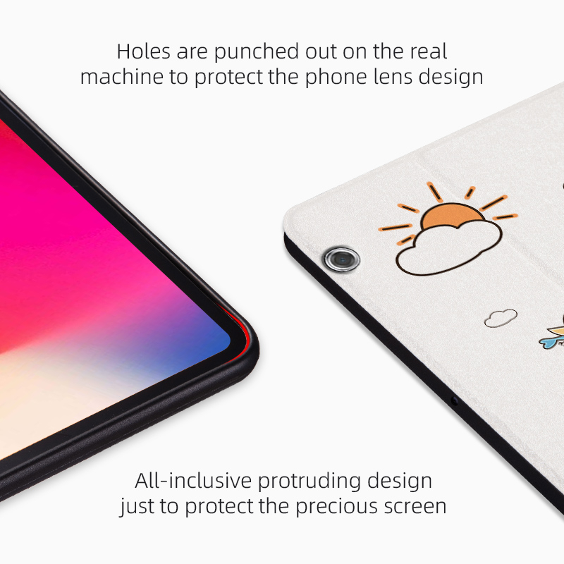 Ốp Máy Tính Bảng PU Nắp Gập Họa Tiết Hoạt Hình Cho Huawei MediaPad T3 10 9.6 "MediaPad T AGS-L09 AGS-W09 AGS-L03