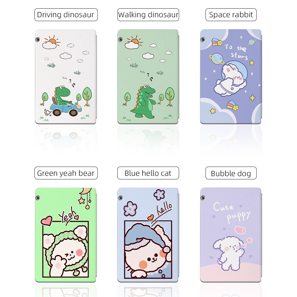 Ốp Máy Tính Bảng PU Nắp Gập Họa Tiết Hoạt Hình Cho Huawei MediaPad T3 10 9.6 "MediaPad T AGS-L09 AGS-W09 AGS-L03