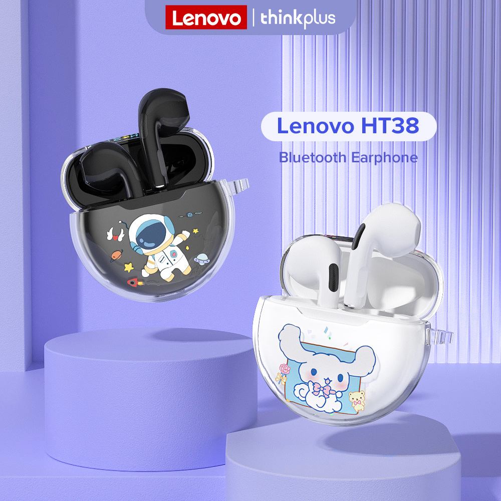 Tai nghe Bluetooth Lenovo HT38 Tai nghe không dây thực sự dễ thương với Vỏ bảo vệ micrô